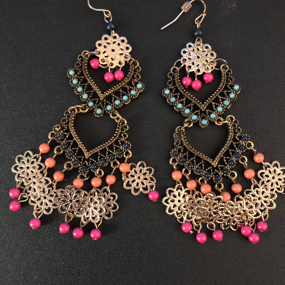 Chandelier and Filigree Earrings